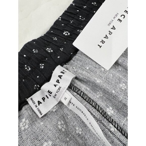 NWT APIECE APART Size XL Ani Easy Linen Blend Woven Pants Scattered Floral Black - Picture 3 of 13